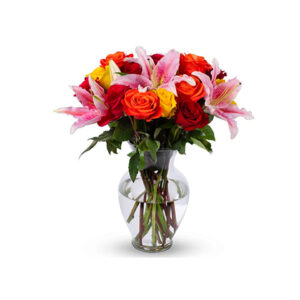 A shot of tulips in a vase